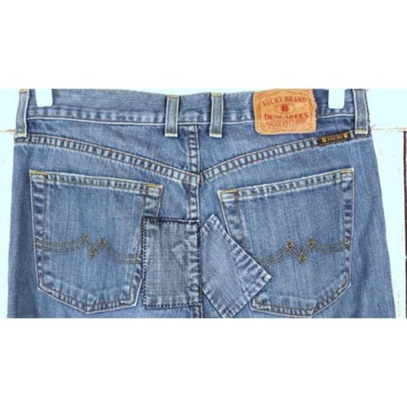 Lucky Brand blue jean patched denim boot cut flare low rise stretch jeans - Picture 6 of 8